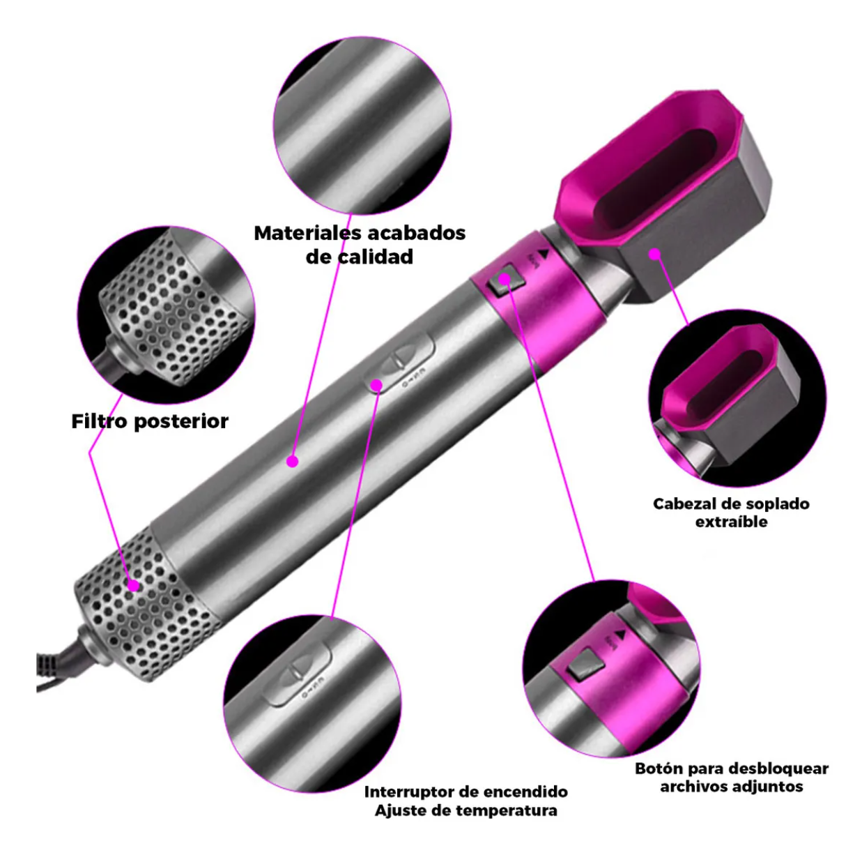 Cepillo Secador 5 en 1 Profesional