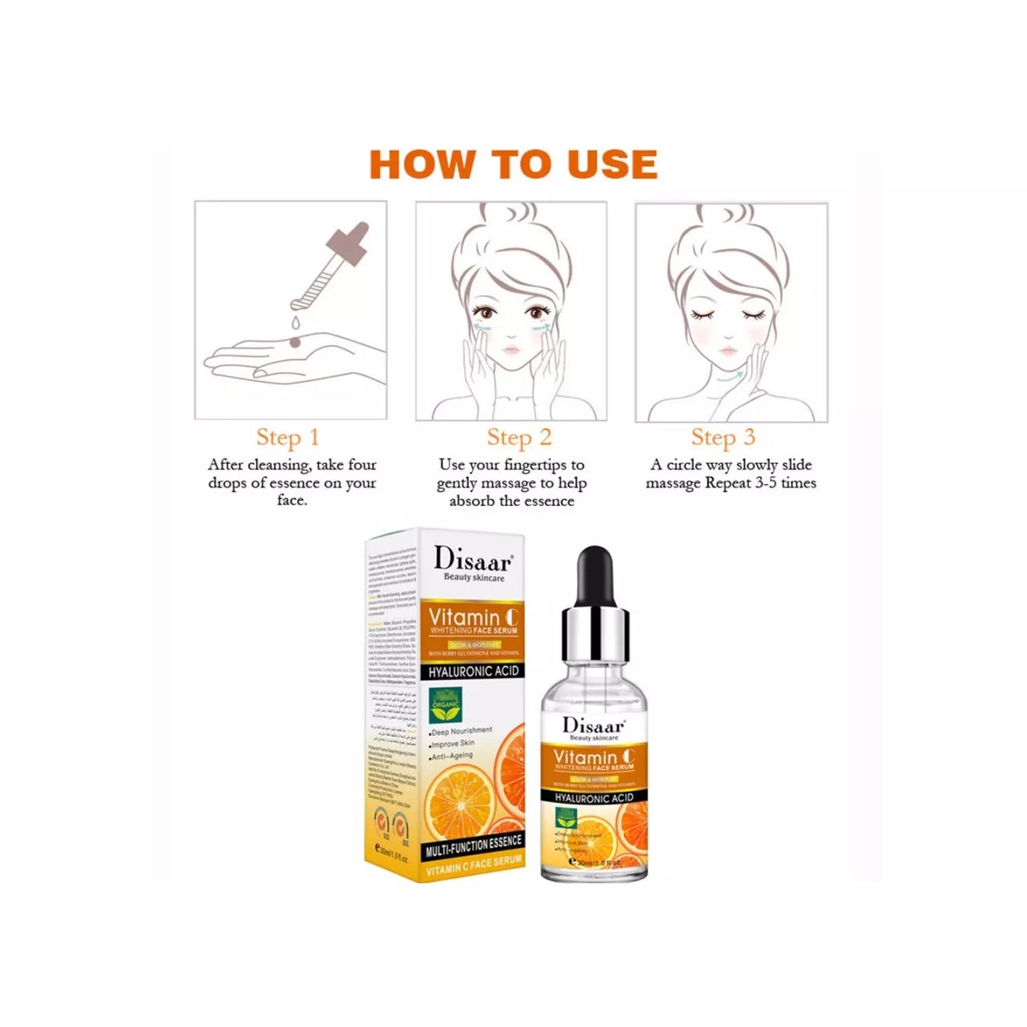 Sérum Facial Vitamina C + Ácido Hialurónico DISAAR